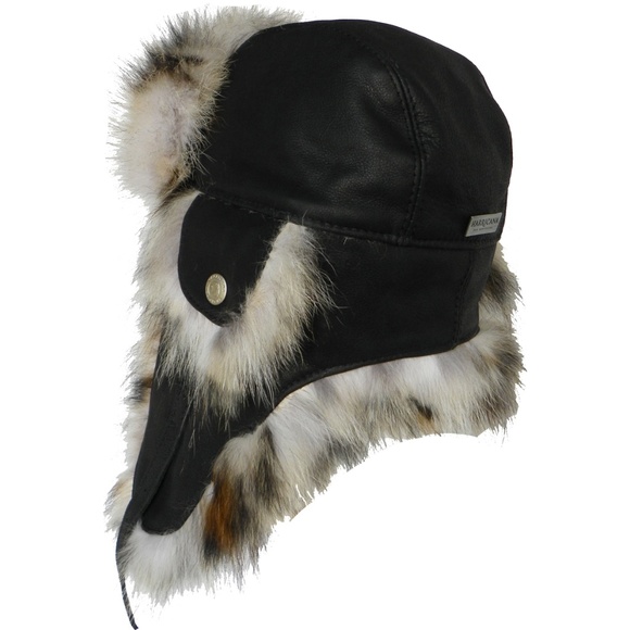 Harricana Recycled Fox Fur & Leather Aviator Hat main image 4